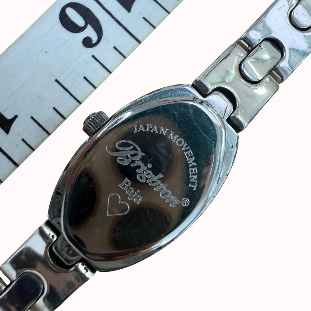 Brighton Baja Two-Tone Watch With Japan Movement Oval Face Leather NOT TESTED‎